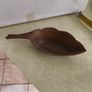 Wooden Hand Carved Leaf Ring Dish Holder Bowl Teak Wood 60s 70s Mid Century Image 2