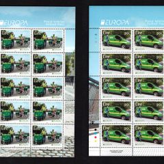 2013 Ireland Europa (Postal Vehicles) Commemorative Stamps Sheetlet Plate 1A1A1A1A Mint Never Hinged (MNH)