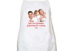 Personalised aprons photo and message with on it