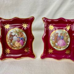 Pair of small Limoges porcelain plaques