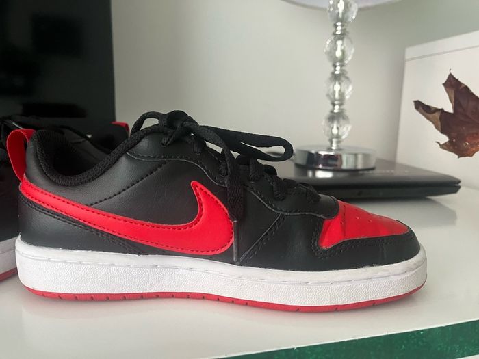 Nike black & red court borough low recraft Boys Youth trainers