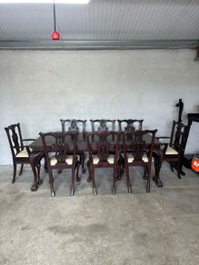 Solid mahogany table & chairs
