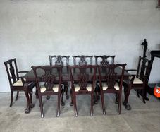 Solid mahogany table & chairs