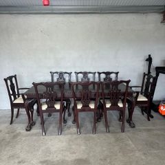 Solid mahogany table & chairs