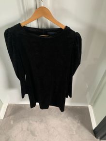 Oasis velvet black dress