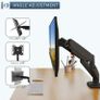 Aluminum Dual Monitor Stand for two Screens, Height Adjustable, 360 Rotatable Gas Spring Arm, 2 Optional Mounting Methods, Support VESA 75-100mm. Image 2