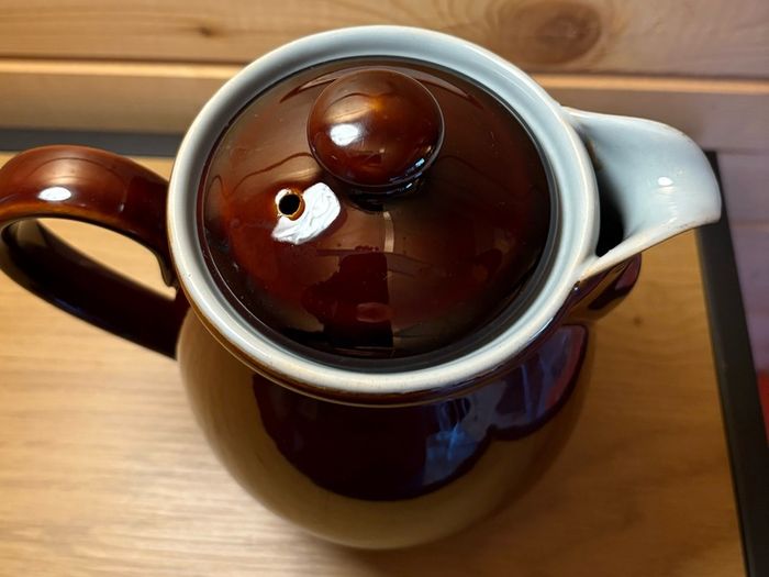 Vintage Denby Homestead Brown Coffee Pot Lidded Jug 2.5 Pint