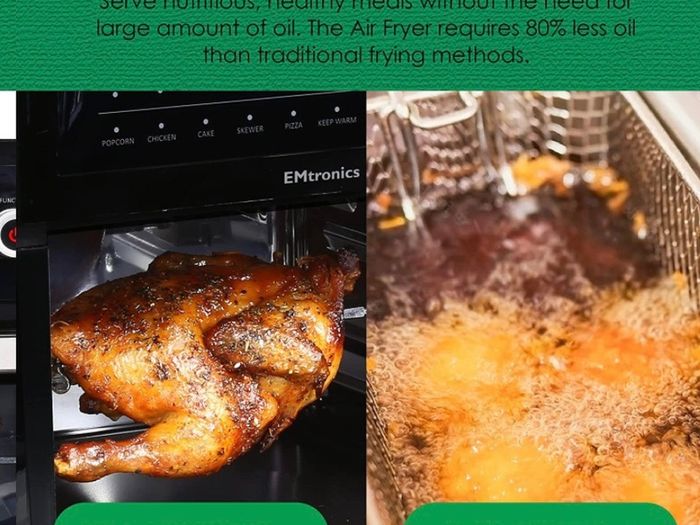 Air Fryer Oven Combi, Rotisserie and Grill, Large Family Size 12L with 16 Pre-Set Menus for Oil Free Cooking (FREE POSTAGE)