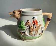 Vintage Keele Street Pottery Fox Hunting Cream Jug or Creamer England