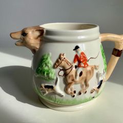 Vintage Keele Street Pottery Fox Hunting Cream Jug or Creamer England