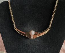 Dylan Gray gold-tone cabochon art deco style necklace