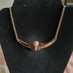 Dylan Gray gold-tone cabochon art deco style necklace