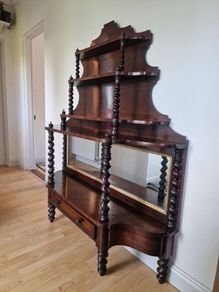 victorian mirrored sideboard/ buffet shelfs