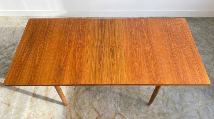 Danish Mid Century Teak Extending Dining Table & 4 Chairs
