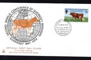 1973 Guernsey Second World Conference of Guernsey Breeders featuring Guernsey Bull Commemorative Stamp Addressed First Day Cover (FDC)