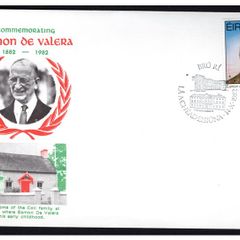 1982 Ireland Centenary of the Birth of Eamon DeValera Private First Day Cover with Bru Ri Cancel First Day Cover (FDC)