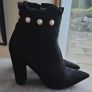 Mulanka black suede style boots uk4 Image 2