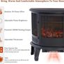 Electric Fire Stove Heater with Realistic LED Log Fire Flame Effect, Adjustable Thermostat, Flame Dimmer, Overheat Protection, 1800W Image 6