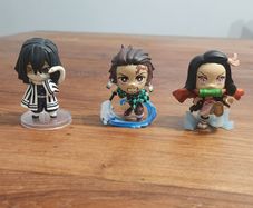 Demon Slayer mini figures x3 - Obanai Iguro, Tanjiro & Nezuko Kamado