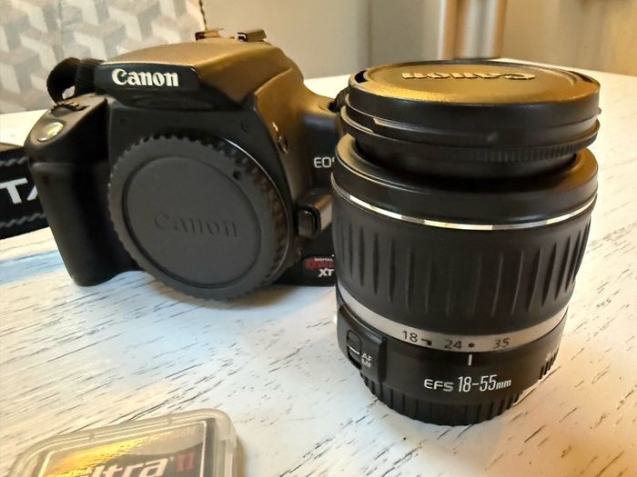 Canon EOS Rebel XT with 18-55mm lense and extras