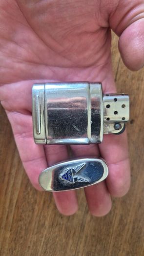 Rare Vintage Fairey  Aviation Chromed  Brass & Enamel Badge  Petrol Light