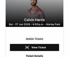 Calvin Harris Ticket Marley Park x 1