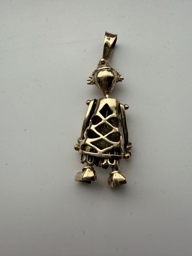 Vintage gold clown pendant