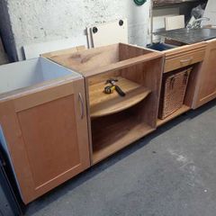 Wood Kitchen Base Units with Sink