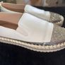 White Slip-On Shoes with Rhinestone Detail Image 5