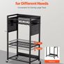 4 tier Tool Organizer Cart 150 lbs Load Capacity Floor Stand Rolling Drill Holder and Stability Storage Rack, Heavy Duty Garage Floor Rolling Storage Cart for Workshop, Garage Image 3