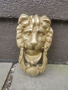 door knocker solid brass lion head