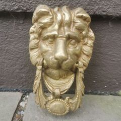 door knocker solid brass lion head