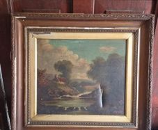 Very Old Framed Signed Landscape Painting As Is