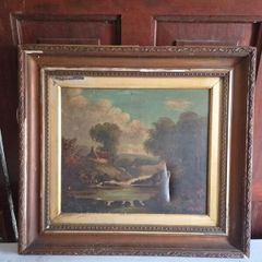 Very Old Framed Signed Landscape Painting As Is