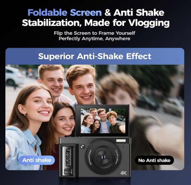 Digital Camera 4K for Photography Vlogging: 64MP Cameras for Video - 16X Zoom Photo Camera