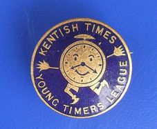 KENTISH TIMES YOUNG TIMERS LEAGUE (children's newspaper club) - a vintage membership enamel badge (1930's)