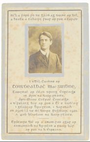 1920 Terence MacSwiney Memorial Card
