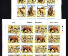 1999 Ireland Extinct Animals (30p Mammoth & Giant Deer & 45p Wolves & Bear) Stamp Sheetlet Plate 1A1A1A1A Fine CDS Used Fine Used with Dublin cancel of 11th October 1999 (Frist day of issued) on envelope extract