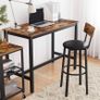 NEW SALE | Bar Stools, Set of 2 PU Upholstered Breakfast Stools, 75.4 cm Tall Seat, Footrest, Simple Assembly Image 5