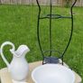 Vintage washbasin on a metal stand Image 5