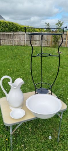 Vintage washbasin on a metal stand