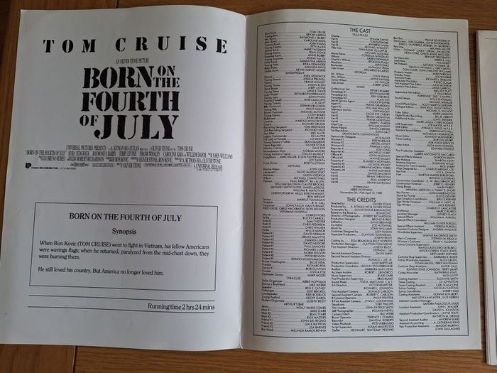 Born On The Fourth Of July Press Kit Tom Cruise