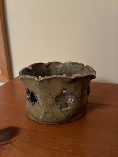 pottery candle holder