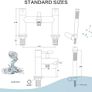 Bath Mixer Taps with Shower Attachment Bathroom Tub Filler Tap Dual Lever Mixers Mono Monobloc Two Holes Chrome Brass 2 in 1 Image 6