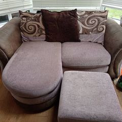 2 seater couch with storage ottomon