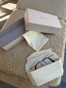 Jimmy Choo Gold Glasses with Pearl Detailing