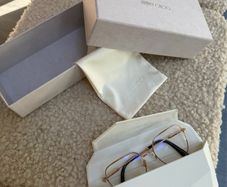 Jimmy Choo Gold Glasses with Pearl Detailing
