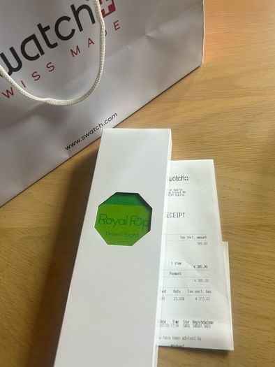 AP Swatch green with receipt