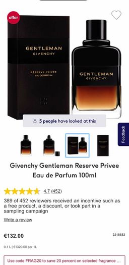 GIVENcHY Gentleman Reserve Privee 100ml parfum for him