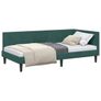 Corner Bed Frame with Headboard Dark green 90 x 190 cm Velvet Image 2
